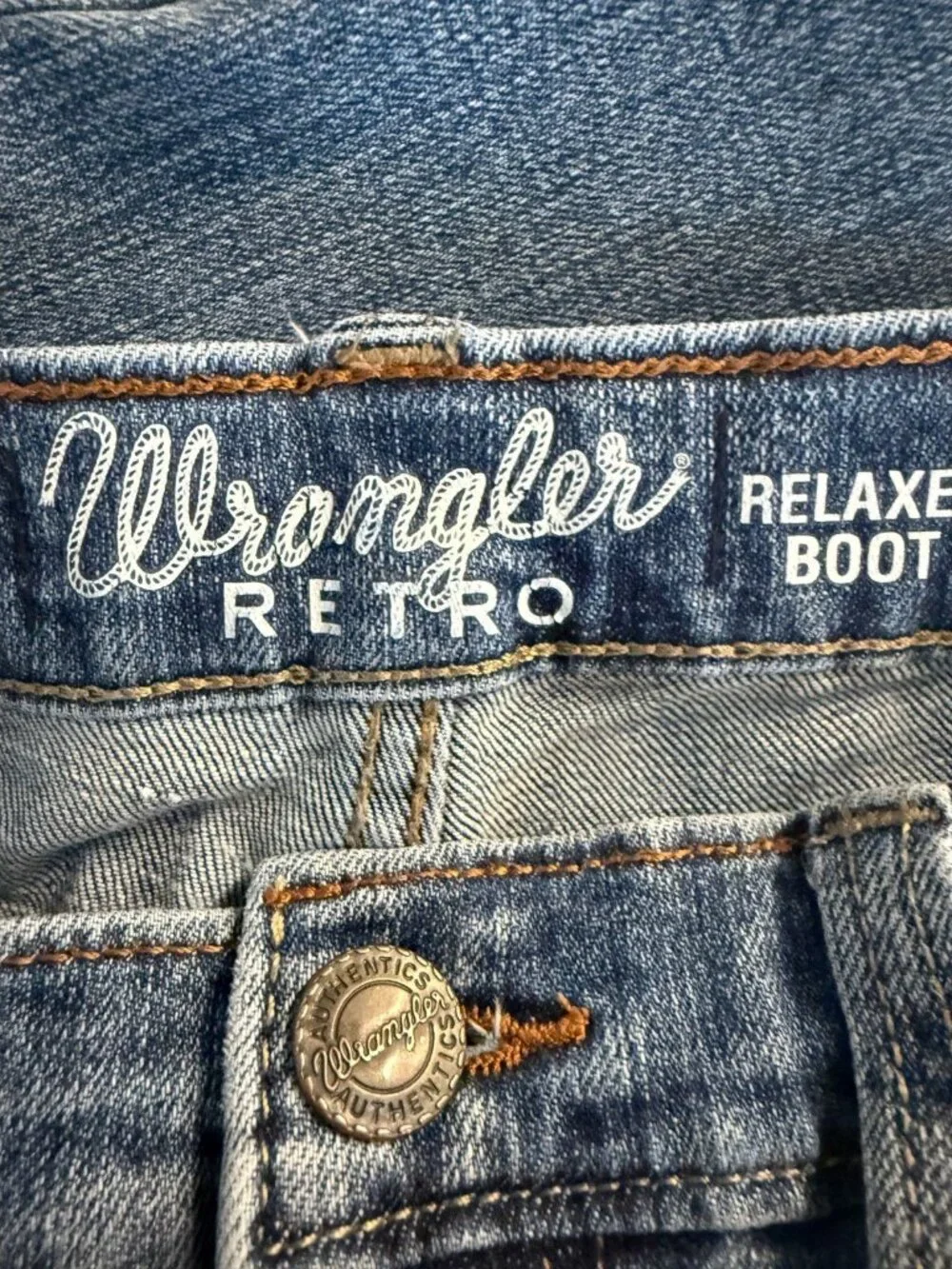 Wrangler Girls 16 Retro Relaxed Boot Jeans Blue Denim Western 1029 - Picture 5 of 9